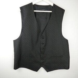 Pronto Uomo Vest Mens Large Black Striped Formal Wedding 6 Button